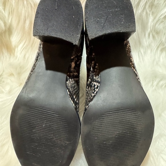 Steve Madden Black and Gray Ankle Booties Snakeskin Print - Picture 7 of 8